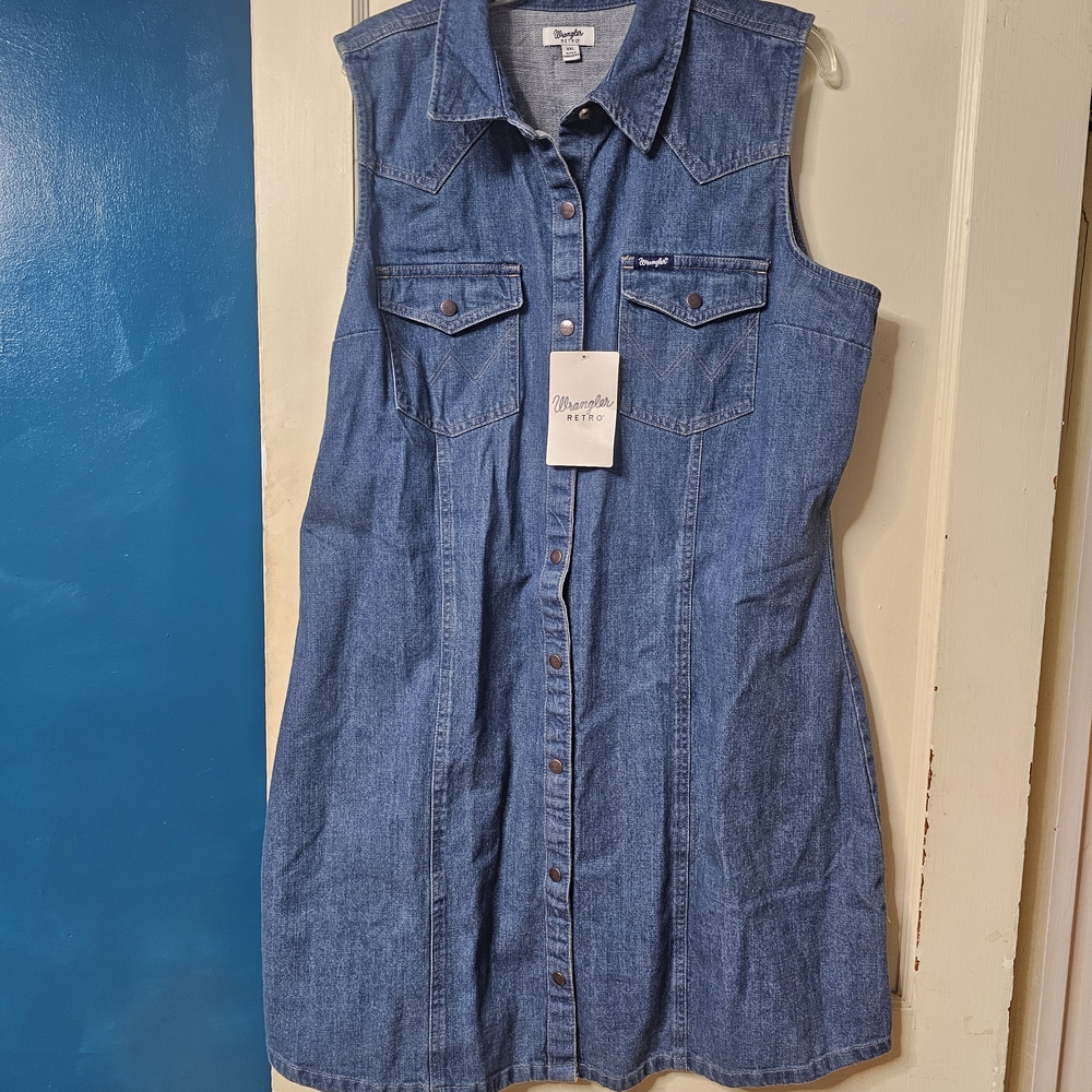 Wrangler Blue Denim Sleeveless Dress